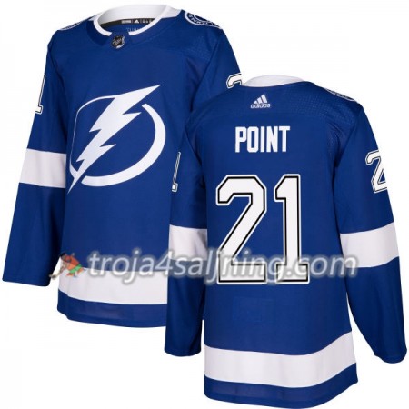 Tampa Bay Lightning tröja Brayden Point 21 Adidas 2017-2018 Blå Authentic - NHL Tröjor Herr